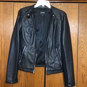 Express women’s faux leather black jacket
